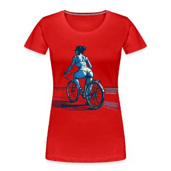 Conception esthétique du vélo de route pour - T-shirt bio Premium Femme - rouge - Devant - Mia (176cm)
