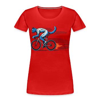 Conception de vélo de route Cat pour les amateurs de vélo - T-shirt bio Premium Femme - rouge - Devant - Mia (176cm)