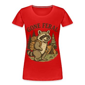 Gone Feral Prepper Survival Bushcrafting - Women's Premium Organic T-Shirt - red - Front - Mia (176cm)