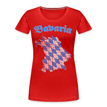 Bayern Bavaria - Frauen Premium Bio T-Shirt - Rot - Vorne - Mia (176cm)