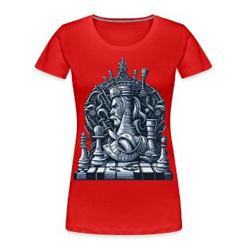 Schachbrett - Frauen Premium Bio T-Shirt - Rot - Vorne - Mia (176cm)