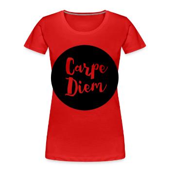 Carpe Diem - Women's Premium Organic T-Shirt - red - Front - Mia (176cm)