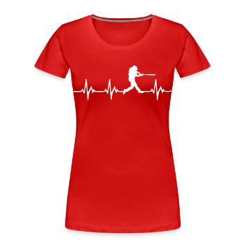 Softball Heartbeat - T-shirt bio Premium Femme - rouge - Devant - Mia (176cm)