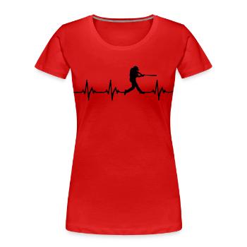 Softball Heartbeat - T-shirt bio Premium Femme - rouge - Devant - Mia (176cm)