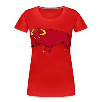 Taureau Basque - T-shirt bio Premium Femme - rouge - Devant - Mia (176cm)