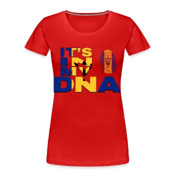 ES IST IN MEINER DNA BARBADOS - Frauen Premium Bio T-Shirt - Rot - Vorne - Mia (176cm)