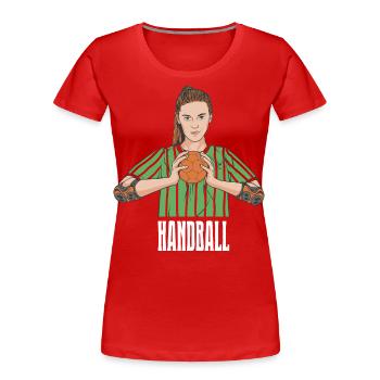 Joueur de handball Handball Outfit Handball Joueur de handball - T-shirt bio Premium Femme - rouge - Devant - Mia (176cm)