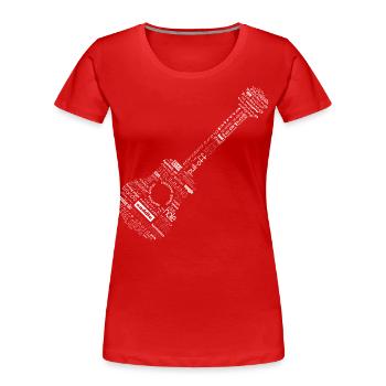 Guitar in words - Women's Premium Organic T-Shirt - red - Front - Mia (176cm)