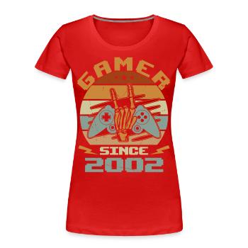 Gamer seit 2002 - Gaming-Jubiläumsgeschenk 2002 - Frauen Premium Bio T-Shirt - Rot - Vorne - Mia (176cm)