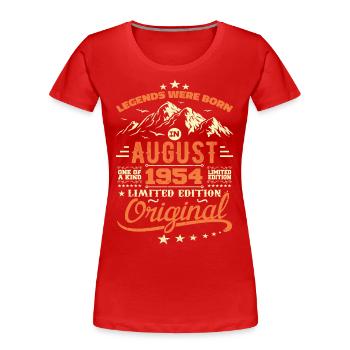 Vintage August 1954 Birthday August 1954 Gift - Women's Premium Organic T-Shirt - red - Front - Mia (176cm)