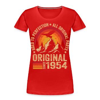 Original 1954 Jahrgang 1954 Geburtstag 1954 Retro - Frauen Premium Bio T-Shirt - Rot - Vorne - Mia (176cm)