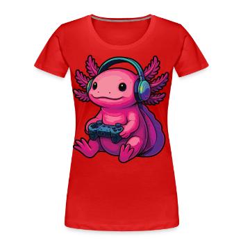 Axolotl Lustige Videospiele Gaming Axolotl - Frauen Premium Bio T-Shirt - Rot - Vorne - Mia (176cm)
