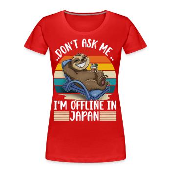 Voyage de vacances au Japon - T-shirt bio Premium Femme - rouge - Devant - Mia (176cm)