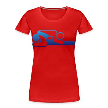 Un couple dans la position 69 - T-shirt bio Premium Femme - rouge - Devant - Mia (176cm)