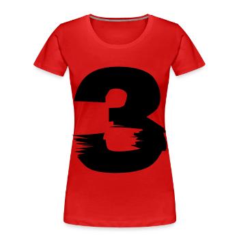 3 Zahl - Frauen Premium Bio T-Shirt - Rot - Vorne - Mia (176cm)