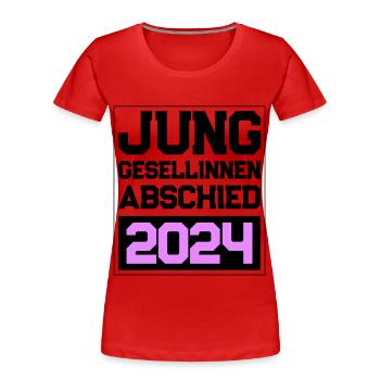 Enterrement de vie de jeune fille enterrement de vie de garçon 2024 - T-shirt bio Premium Femme - rouge - Devant - Mia (176cm)