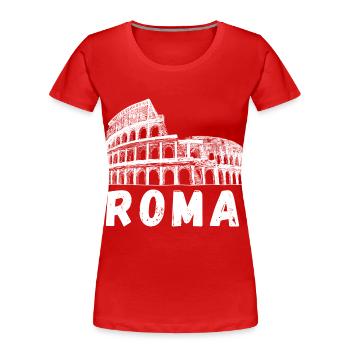 Roma Kolosseum Rom Kolosseum Italien Souvenir - Frauen Premium Bio T-Shirt - Rot - Vorne - Mia (176cm)