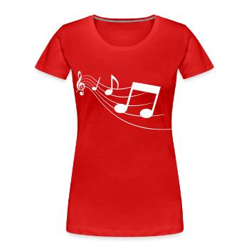 Music Notes - Frauen Premium Bio T-Shirt - Rot - Vorne - Mia (176cm)