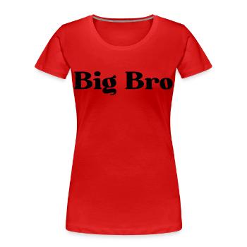 GRAND FRÈRE. GRAND FRÈRE - T-shirt bio Premium Femme - rouge - Devant - Mia (176cm)