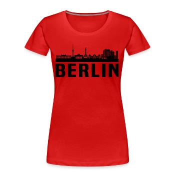 Berlin skyline berlin - Frauen Premium Bio T-Shirt - Rot - Vorne - Mia (176cm)