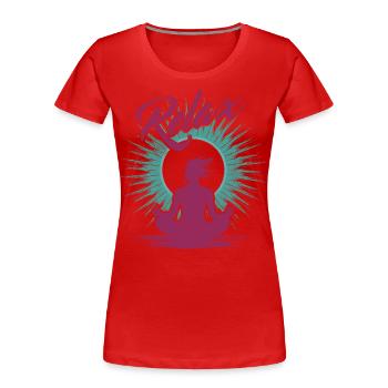 Yoga Relax - Das Wohlbefinden der Meditation - Frauen Premium Bio T-Shirt - Rot - Vorne - Mia (176cm)