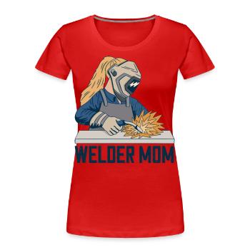 Welder Mama for welders and - Women's Premium Organic T-Shirt - red - Front - Mia (176cm)