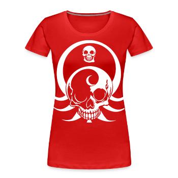 Horreur Crâne Crâne Art Crâne Gothique Heavy Metal - T-shirt bio Premium Femme - rouge - Devant - Mia (176cm)