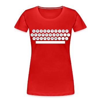 typewriter - Frauen Premium Bio T-Shirt - Rot - Vorne - Mia (176cm)