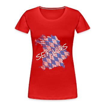 Servus Bayern - Frauen Premium Bio T-Shirt - Rot - Vorne - Mia (176cm)