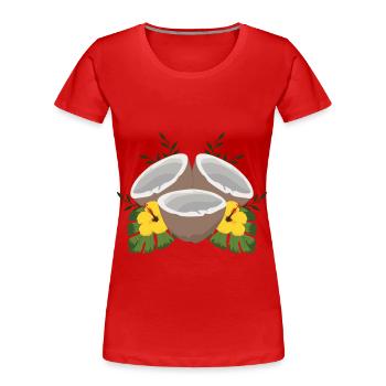 Noix de coco d'été - T-shirt bio Premium Femme - rouge - Devant - Mia (176cm)