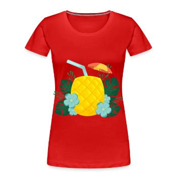 Boisson ananas / été / soleil - T-shirt bio Premium Femme - rouge - Devant - Mia (176cm)