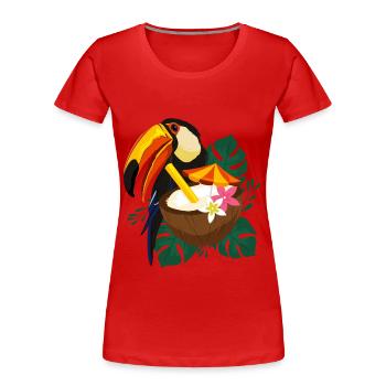 Toucan summer with sun - Women's Premium Organic T-Shirt - red - Front - Mia (176cm)