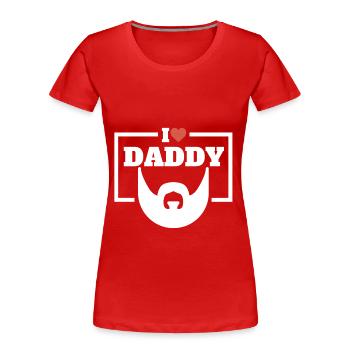 J'aime papa / j'aime papa papa - T-shirt bio Premium Femme - rouge - Devant - Mia (176cm)