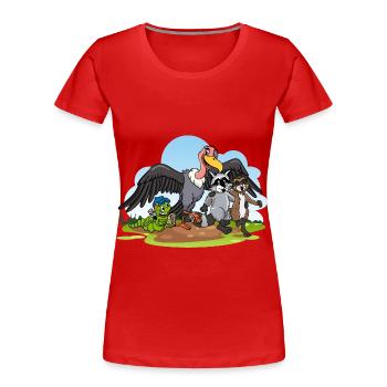 Stolzer Katzen Papa - Frauen Premium Bio T-Shirt - Rot - Vorne - Mia (176cm)