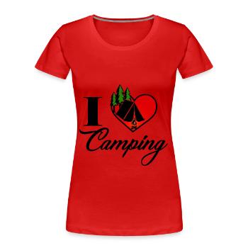 I love camping tents caravans motorhome - Women's Premium Organic T-Shirt - red - Front - Mia (176cm)