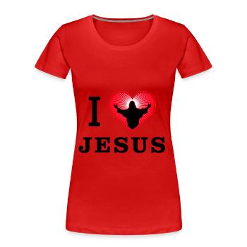 I love jesus christ - Women's Premium Organic T-Shirt - red - Front - Mia (176cm)