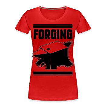 Schmieden - Frauen Premium Bio T-Shirt - Rot - Vorne - Mia (176cm)