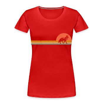 Retro Fuchs Vintage Füchse Rotfuchs - Frauen Premium Bio T-Shirt - Rot - Vorne - Mia (176cm)