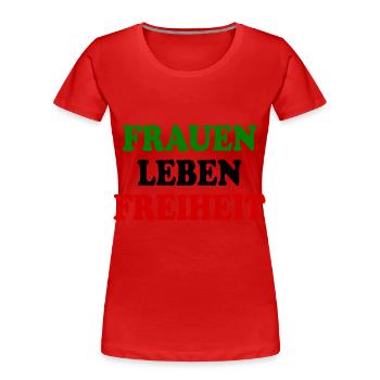 Frauen leben freiheit - Frauen Premium Bio T-Shirt - Rot - Vorne - Mia (176cm)