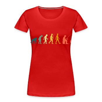 Fishing Evolution Retro Fishing Development Angler - T-shirt bio Premium Femme - rouge - Devant - Mia (176cm)