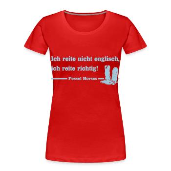Westernreiter - Frauen Premium Bio T-Shirt - Rot - Vorne - Mia (176cm)