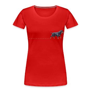 Rottweiler Chien Traces Pattes Pistes Chiens - T-shirt bio Premium Femme - rouge - Devant - Mia (176cm)