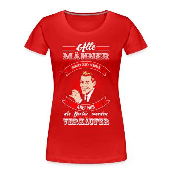 Verkäufer - Beste Männer - Frauen Premium Bio T-Shirt - Rot - Vorne - Mia (176cm)