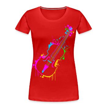 Violin - Women's Premium Organic T-Shirt - red - Front - Mia (176cm)