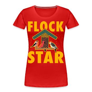 Flock Stern - Frauen Premium Bio T-Shirt - Rot - Vorne - Mia (176cm)