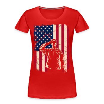 Vétéran - T-shirt bio Premium Femme - rouge - Devant - Mia (176cm)