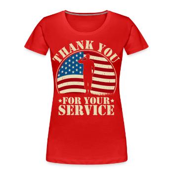 Merci pour votre service - T-shirt bio Premium Femme - rouge - Devant - Mia (176cm)