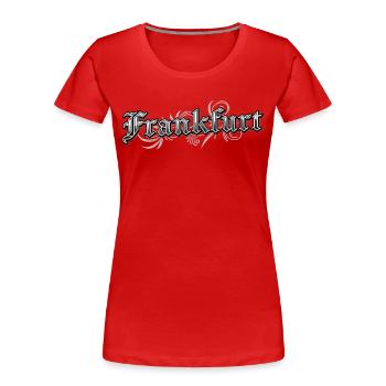 Frankfurt Ostdeutschland Vintage Look - Frauen Premium Bio T-Shirt - Rot - Vorne - Mia (176cm)