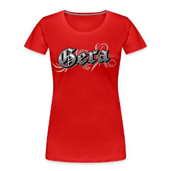 Gera Ostdeutschland Vintage Look - Frauen Premium Bio T-Shirt - Rot - Vorne - Mia (176cm)