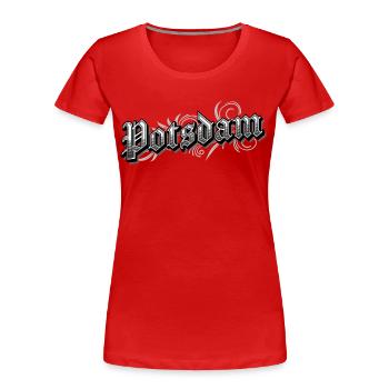 Potsdam Ostdeutschland Vintage Look - Frauen Premium Bio T-Shirt - Rot - Vorne - Mia (176cm)